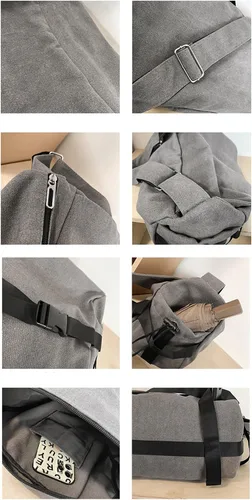 Vista 4 de Bolsa de mensajero de lona, bolso cruzado grande tipo hobo para mujeres y hombres, bolso de hombro de gran tamaño, bolso de viaje