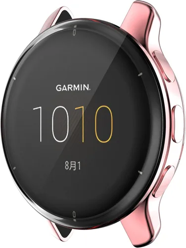 Vista 4 de Funda compatible con Garmin Venu 2 Plus Watch Protector de pantalla, funda protectora completa, accesorios de parachoques de TPU suave (rosa)
