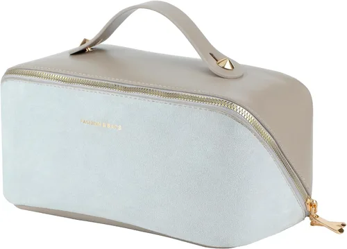 Vista 10 de KEYPOWER Bolsa de cosméticos de lentejuelas con purpurina de gran capacidad, bolsa de maquillaje de viaje, bolsa de aseo portátil brillante