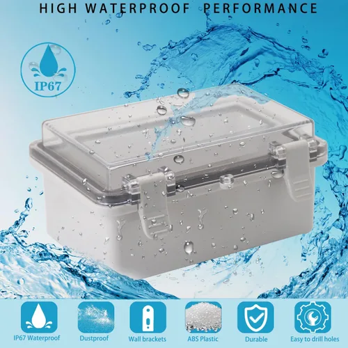 Vista 2 de Caja Eléctrica Impermeable a Prueba de Polvo Caja de Conexiones Resistente a la Intemperie IP67 Carcasa de Plástico ABS Caja de Proyecto