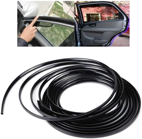Vista 5 de 19.7 ft 19.7ft Negro Puerta De Coche Moldeado Trim Strip Scratch Guard Protector Cover (Negro)