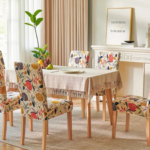 Vista 3 de Secgo - Juego de 2 fundas para sillas de comedor, funda elástica para sillas de comedor, fundas lavables de elastano para sillas de cocina Parsons
