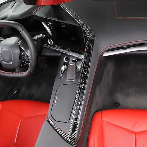 Vista 4 de TOYCIDFG Caja de almacenamiento para panel de palanca de cambios de consola central de automóvil, cubierta lateral para Chevrolet Corvette C8 Z06