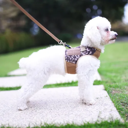 Vista 13 de Teacup - Juego de arnés y correa para perro pequeño para invierno, chaleco acolchado suave ajustable para taza de té, chihuahua, caniche, yorike