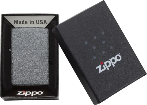 Vista 6 de Zippo Encendedor clásico de bolsillo de piedra de hierro, negro