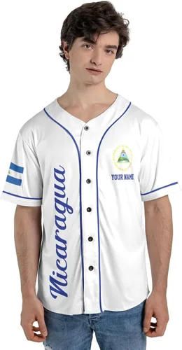 Vista 6 de Camiseta de béisbol de Nicaragua personalizada, camiseta de béisbol de Nicaragua personalizada para hombres y mujeres, camisas nicaragüenses