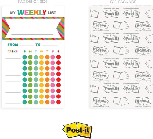 Vista 2 de Gráfico de tareas semanales brillantes y alegres/lista de tareas rellenas de notas adhesivas de 6 x 10 pulgadas/lista de tareas de educación en casa