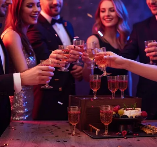 Vista 3 de MATANA 100 copas de vino de plástico, purpurina dorada de 6 onzas – Copas de vino doradas – Copas de vino – Cálices de plástico elegantes