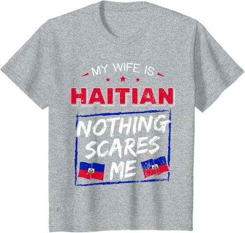 Vista 36 de My Wife Is Haitian Republic of Haiti Heritage Roots - Camiseta con bandera, Negro, S