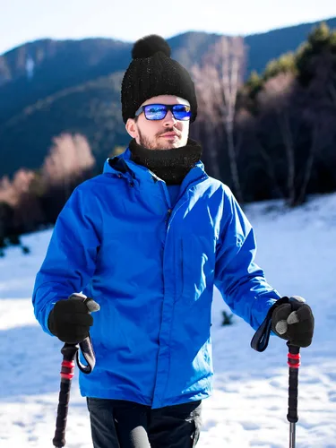 Vista 6 de Juego de 12 piezas de gorro de invierno, bufanda, guantes para pantalla táctil, forro polar, gorro de punto, bufanda calentador de cuello