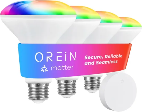 Vista 13 de OREiN Matter - Bombilla inteligente, bombillas inteligentes con control remoto que funcionan con Apple Home, Alexa, Google Home, SmartThings