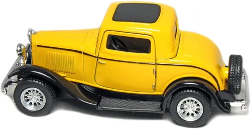 Vista 5 de KiNSMART 1932 Ford Coupé de 3 ventanas, escala 1:34, 5 pulgadas, modelo de metal fundido a presión, auto clásico (4 juegos)