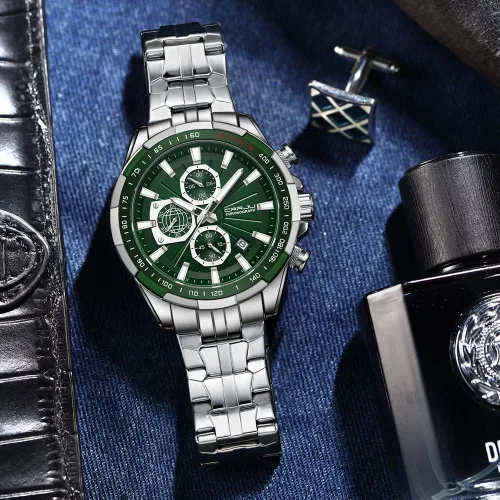 Vista 7 de CRRJU Men's Minimalist Casual Luxury Auto Date Watches Fashion Business Japan Movement Quartz Waterproof Wristwatches for Men Stainsteel Steel Band