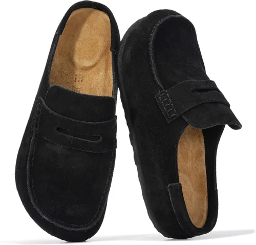 Vista 5 de Project Cloud – Zuecos estilo mocasín para mujer de cuero 100% auténtico, con espuma viscoelástica, resistentes al agua, tipo slip-on
