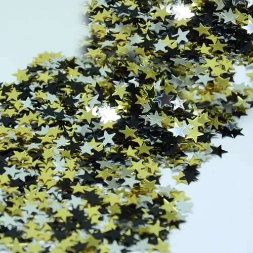 Vista 4 de Confetti Star 1/4" Rojo, Blanco, Azul - Media libra (8 oz) #8516 Q08 Liberty Mix
