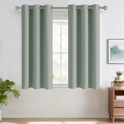 Vista 118 de RYB HOME - Cortinas para armario de 36 pulgadas, cortinas para oscurecer la habitación con ojales resistentes a la oxidación, cortinas de Aqua