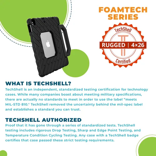 Vista 3 de Gumdrop FoamTech - Funda solo compatible con Apple iPad de 9ª 8ª 7ª generación (10.2 pulgadas), resistente, ligera, a prueba de golpes y probada