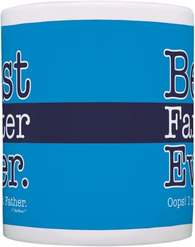 Vista 4 de Regalo de cumpleaños para papá, taza de café/té con la leyenda "Best Farter Ever Oops Mean Father", Azul