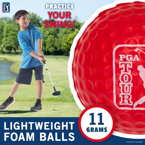 Vista 3 de Franklin Sports PGA TOUR - Pelotas de golf de espuma para interiores y exteriores, pelotas de golf de espuma para niños y adultos, vuelo limitado