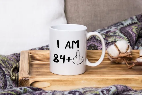 Vista 4 de Funny 85th Birthday Gifts, I Am 84 Plus Middle Finger Coffee Mug, 85 Years Old Gag Novelty Cup, Eightyfifth Birthday Party, Adult Birthday Presents