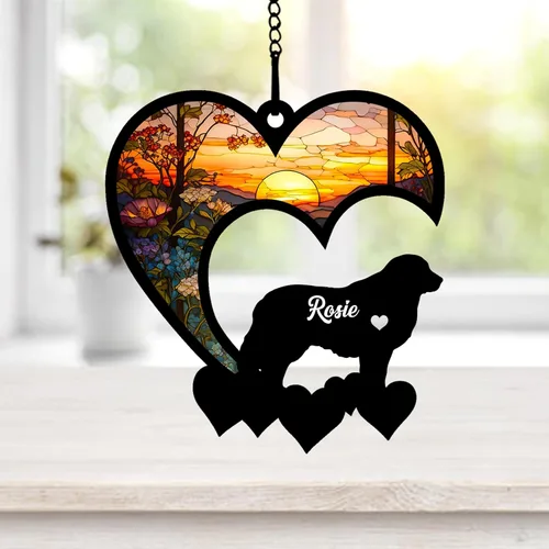 Vista 34 de NAZENTI Atrapasoles personalizado de sabueso afgano, adorno conmemorativo personalizado para la pérdida de mascotas, regalo de condolencia