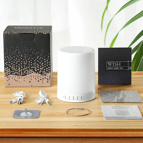Vista 6 de Lámpara de Mesita de Noche Táctil - con Altavoz Bluetooth, Luz Nocturna de Color Regulable, Lámpara de Mesa para Exteriores con Control Táctil