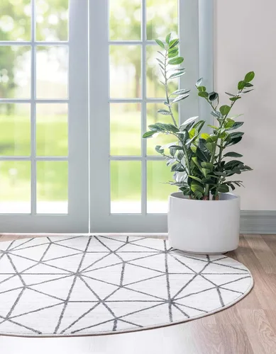 Vista 32 de Unique Loom Matrix Trellis Collection - Alfombra geométrica (2 pies x 6 pies 1 pulgada, azul/azul claro)