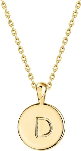 Vista 15 de PAVOI - Collar con dije de letra inicial chapado en oro de 14 quilates para mujer Collar con inicial alfabética de oro