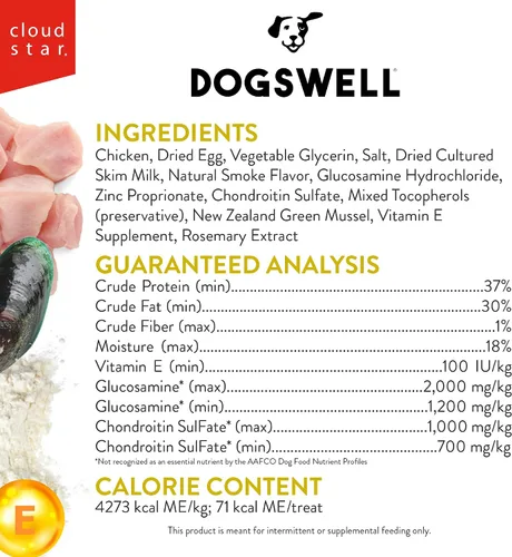 Vista 3 de Dogswell Hip & Joint Grillers - Golosinas para perros, pollo, bolsa de 12 onzas