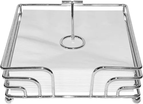 Vista 3 de Blue Donuts Wire Collection Servilletero, servilleteros para mesas, servilleteros de mesa de comedor para cocina, servilletero plano, cromado