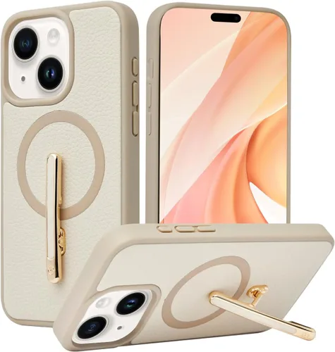 Vista 14 de CUSTYPE Funda para iPhone 13 Pro Max de 6.7 pulgadas con soporte, funda de cuero delgada con soporte de 2 vías, compatible con MagSafe, funda