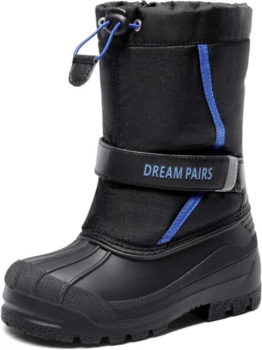 Vista 14 de DREAM PAIRS - Botas de nieve para invierno, resistentes al agua, a media pantorrilla, para niños y niñas pequeños y grandes Negro