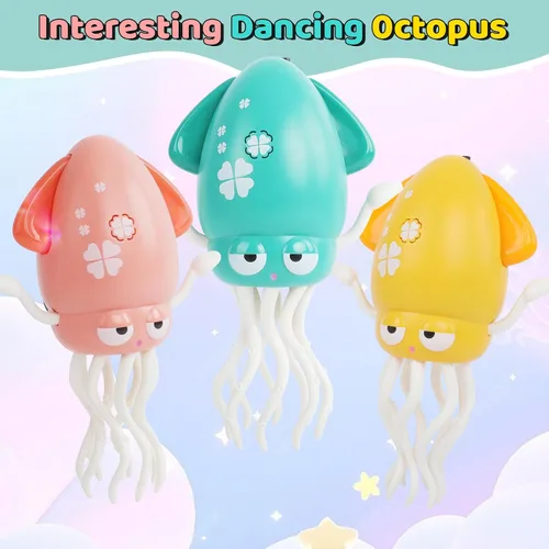 Vista 5 de Pulpo Bailarín - Juguete Eléctrico Musical para Bebés con Luces LED y Música, Juguete Sensorial Interactivo Recargable, Regalo Perfecto para Navidad