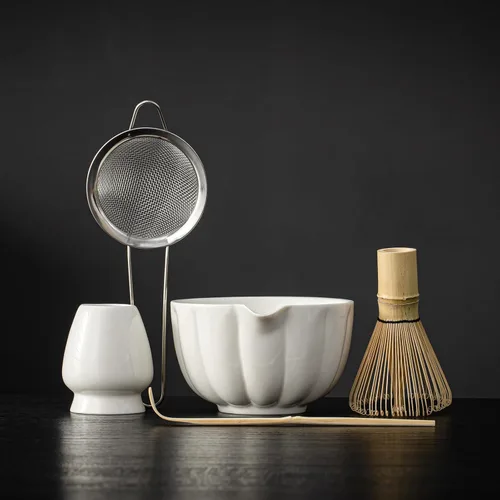 Vista 9 de Set de Batidor Matcha, Set de Matcha Incluye Tazón de Matcha de Cerámica, Batidor de Bambú, Cuchara, Soporte Chasen, Tamiz, Kit de Matcha Perfecto