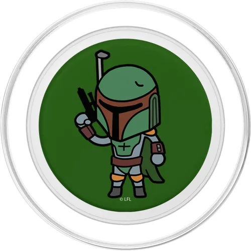 Vista 2 de Star Wars Boba Fett Simple Cartoon PopSockets MagSafe PopGrip para iPhone