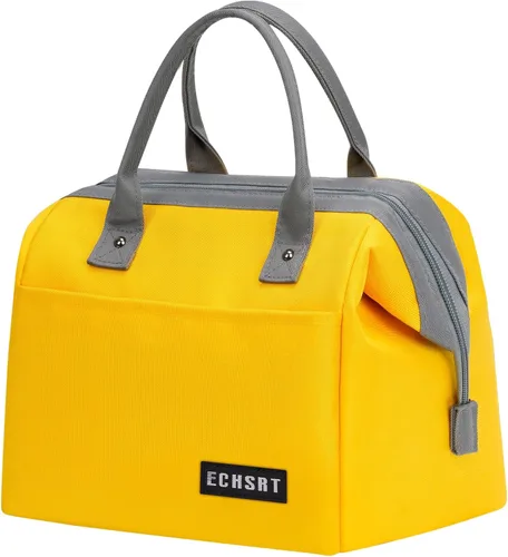 Vista 7 de ECHSRT Lonchera grande aislada para mujeres y hombres, a prueba de fugas, para el trabajo, viajes, adultos, lonchera térmica para oficina, 10 L, Gris