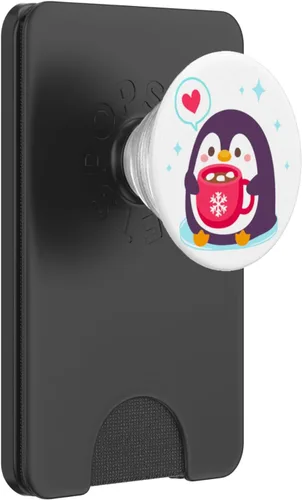 Vista 8 de Little Cute Chubby Penguin Love Coffee - PopSockets Grip and Stand for Phones and Tablets