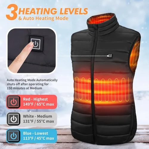 Vista 4 de bellaciao Heated Vest 5v 2a USB Charging Heating Vest for Men Women not included battery