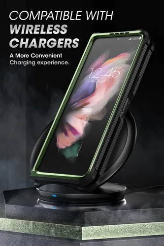 Vista 6 de SUPCASE Funda para Samsung Galaxy Z Fold 3 con soporte (Unicorn Beetle), [protector de pantalla integrado y clip para cinturón] Funda protectora