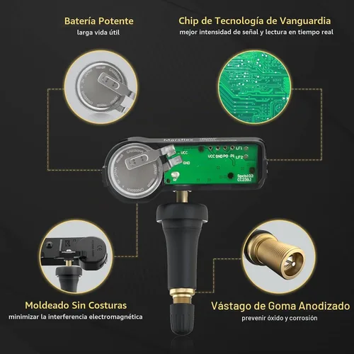 Vista 2 de Marsflex Sensor TPMS apto para Chevy Silverado Equinox Cadillac OE 13598771