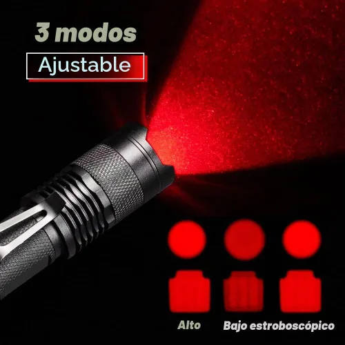Vista 4 de Paquete de 2 linternas de luz roja, linterna roja LDE de visión nocturna para astronomía, observación nocturna y actividades al aire libre