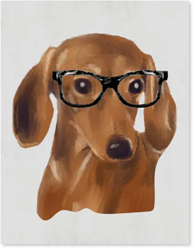 Vista 129 de Andaz Press Póster impreso para pared de perro, 8.5 x 11 pulgadas, Bulldog inglés con gafas negras, 1 paquete, regalo de cumpleaños de Navidad, sin