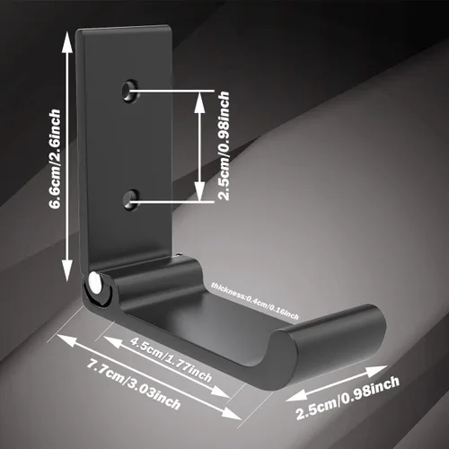 Vista 3 de 12 ganchos plegables de 3 pulgadas, ganchos plegables dorados y negros, ganchos de pared de aleación de aluminio, soporte para auriculares montado