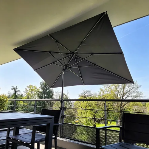 Vista 23 de PURPLE LEAF - Sombrilla de patio rectangular de 6' x 4', sombrilla de mesa para exteriores con marco de aluminio, sombrilla de mercado, sombrilla