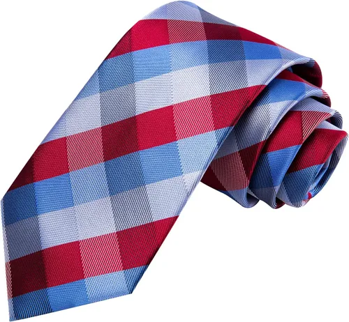 Vista 263 de Hi-Tie Corbata clásica de cachemira para hombre con pañuelo y gemelos a cuadros