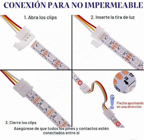 Vista 2 de Kit de conector de tira LED de 3 pines, incluye conector de esquina LED, sin cables y conector en forma de T, puente para tira LED WS2811 WS2812