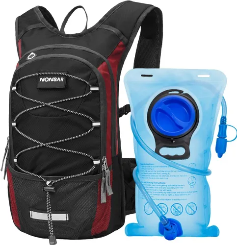 Vista 14 de NONSAR Mochila de hidratación, mochila de senderismo con vejiga de agua de 3 L, paquete de hidratación de aislamiento ligero, mochila de agua