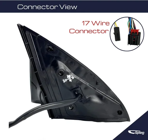 Vista 6 de Spieg Espejo lateral del conductor para Audi Q7 Power Fold Puddle Light Memory Auto Dimming BSM pintado negro 17 pines izquierdo