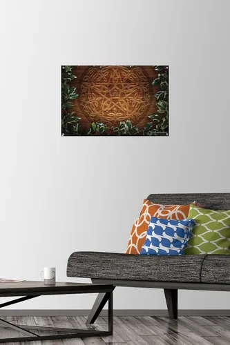 Vista 2 de Trends International Brigid Ashwood - Celtic Yule Christmas Pentacle Wall Poster, 14.72" x 22.37", Premium Poster & Push Pin Bundle