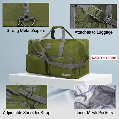 Vista 4 de Lucky - Bolsas de lona de viaje, bolsa de gimnasio, bolsa de viaje y bolsa de lona grande para hombres, bolsas plegables de fin de semana
